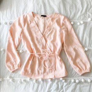 J. Crew Bell Sleeve Wrap Top